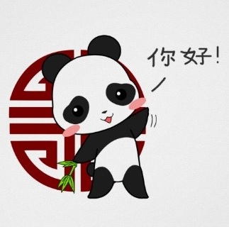 Drawing of panda saying "Nihao" (Hello in Chinese).