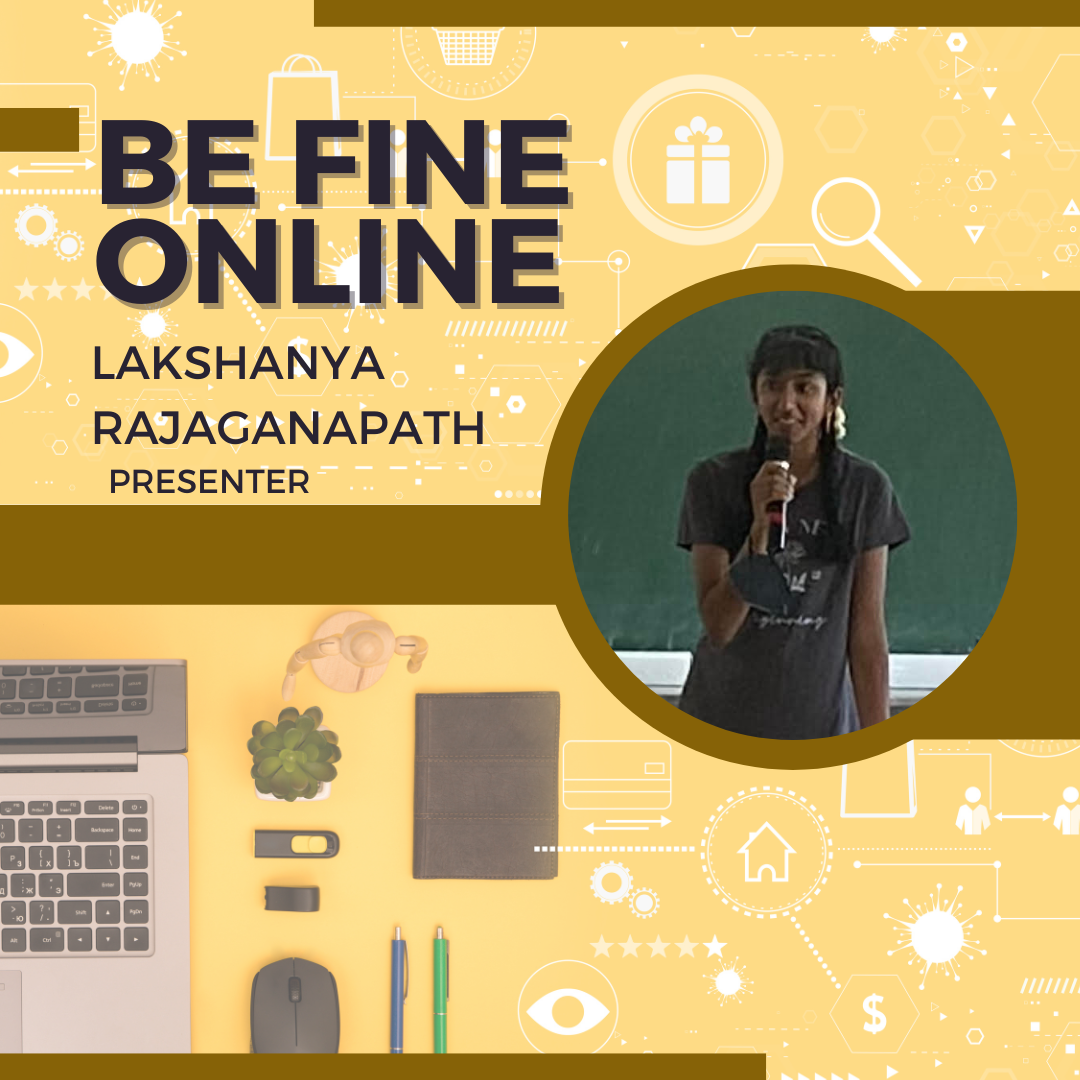 High school student and local Girl Scout, Lakshanya Rajaganapathi in a photo with computer images.