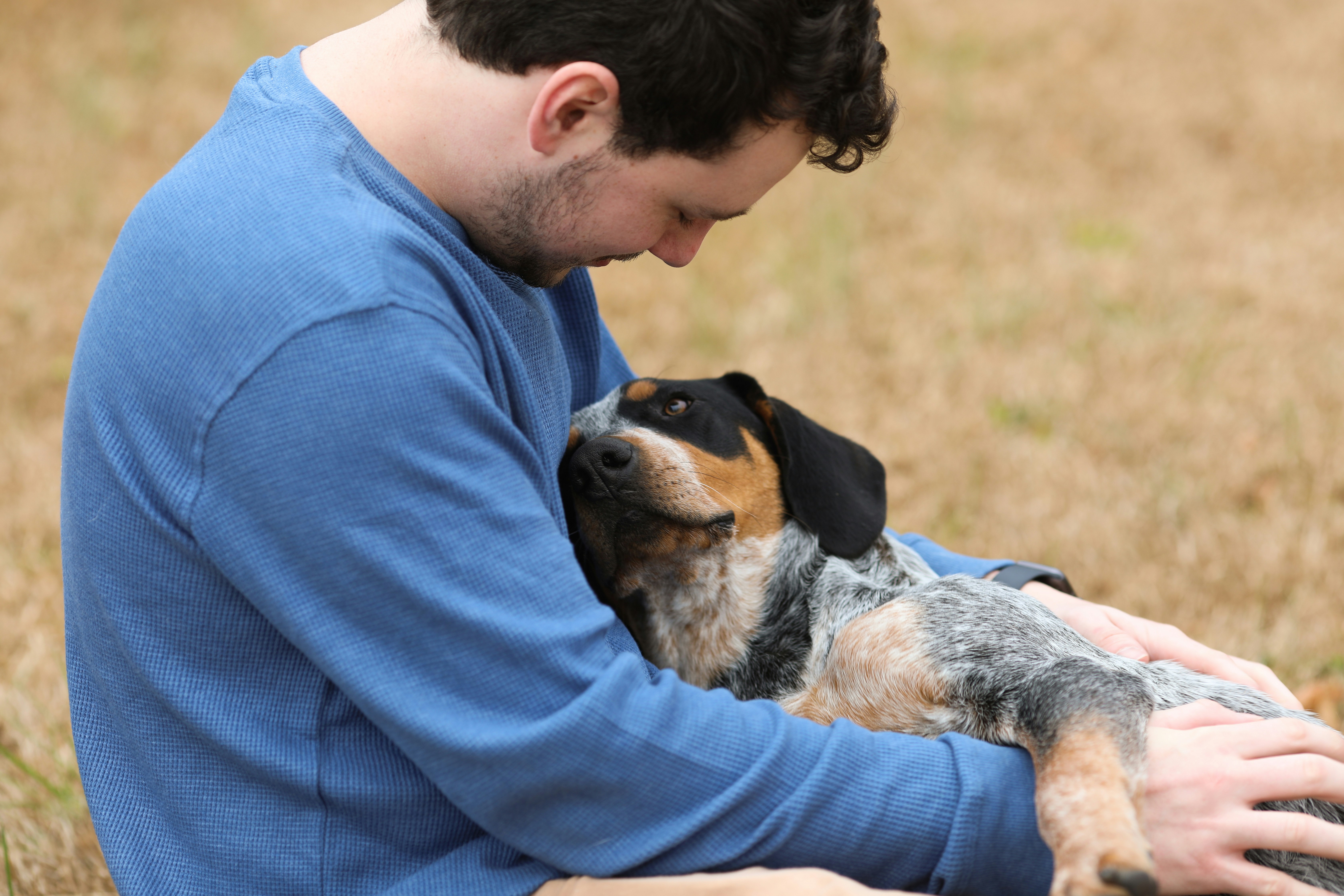 dog cuddling