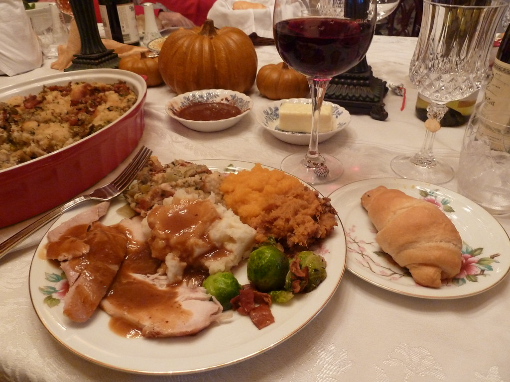 Photo of Thanksgiving dinner.