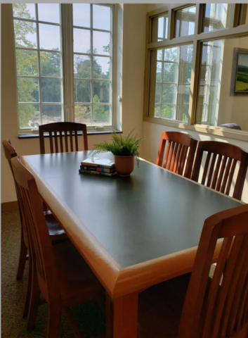 Rectangular table with 5 chairs