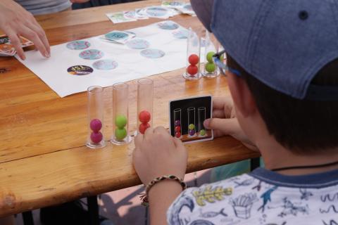 Child Working on Science Project