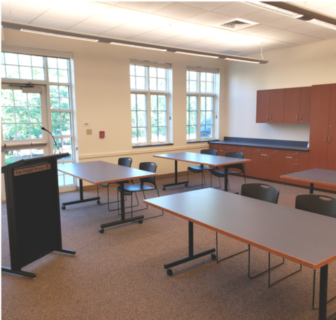 Podium and Tables in Vern Koch Room