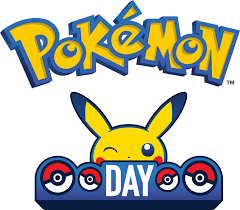 A winking Pikachu with Pokeballs and text reading Pokemon Day.