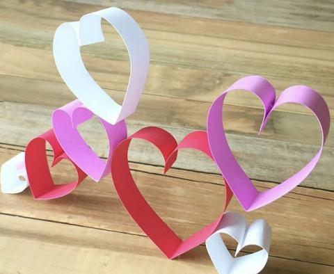 Paper strips create hearts and more!