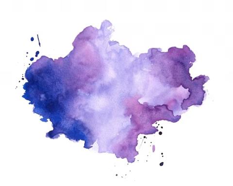 A puddle of purple watercolor paint
