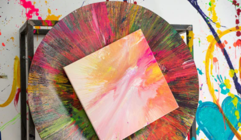 Photo of colorful spin art