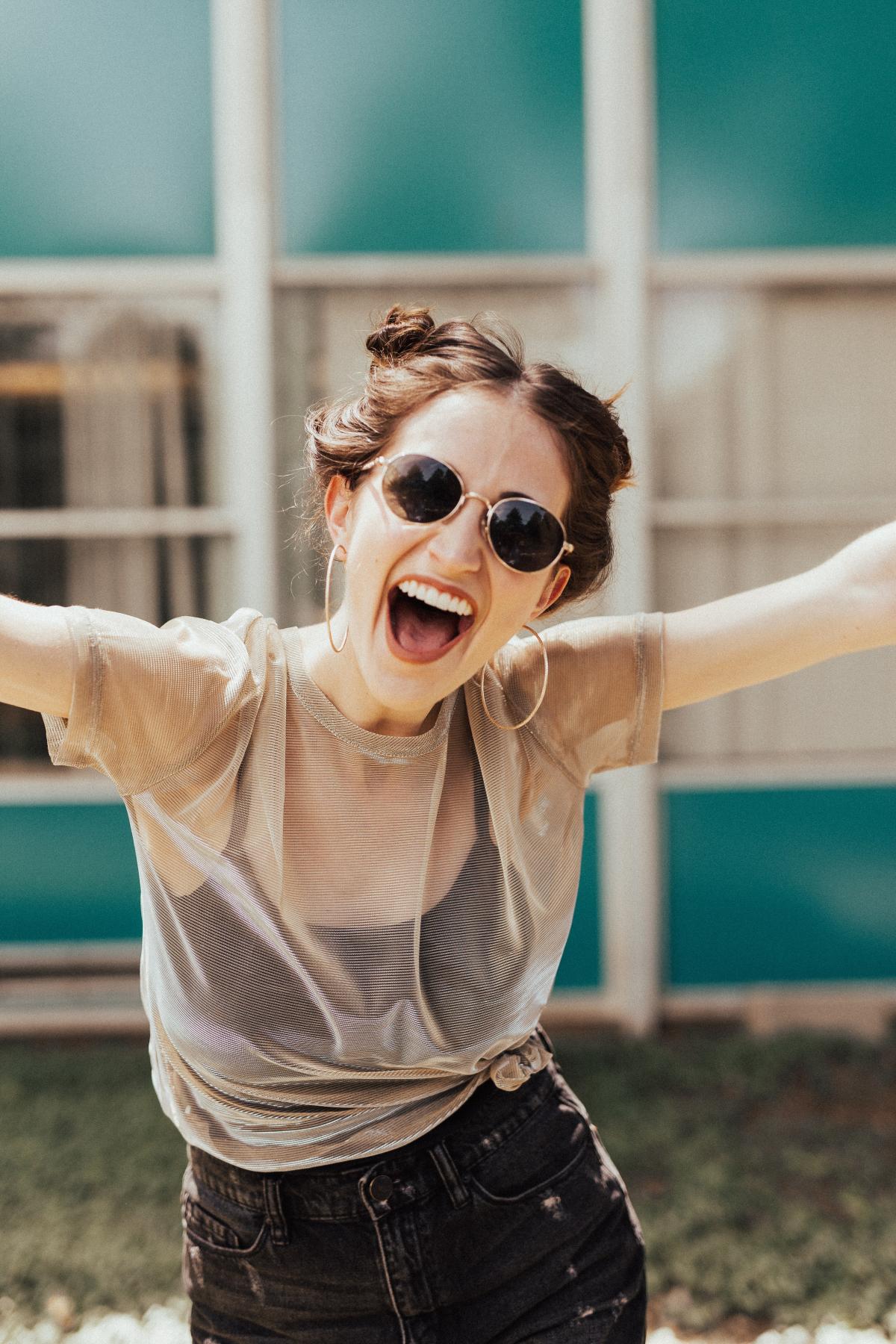 woman laughing