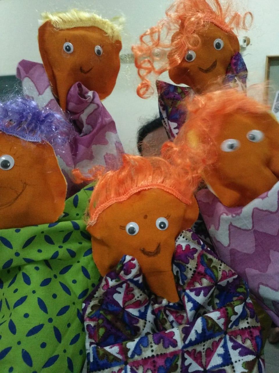 Handmade puppets.