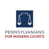 Pennsylvanians for Modern Courts logo - scales forming the keystone with text beneath.