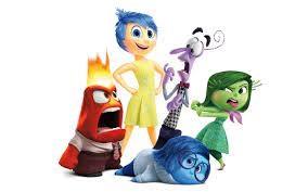 Image of the 5 emotions from Inside Out: Anger, Joy, Fear, Disgust, & Sadness