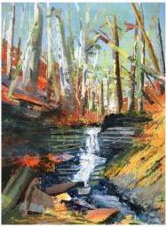 Painting of Fox Chapel Waterfall