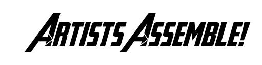 Title of program - Artists Assemble - in Avengers font