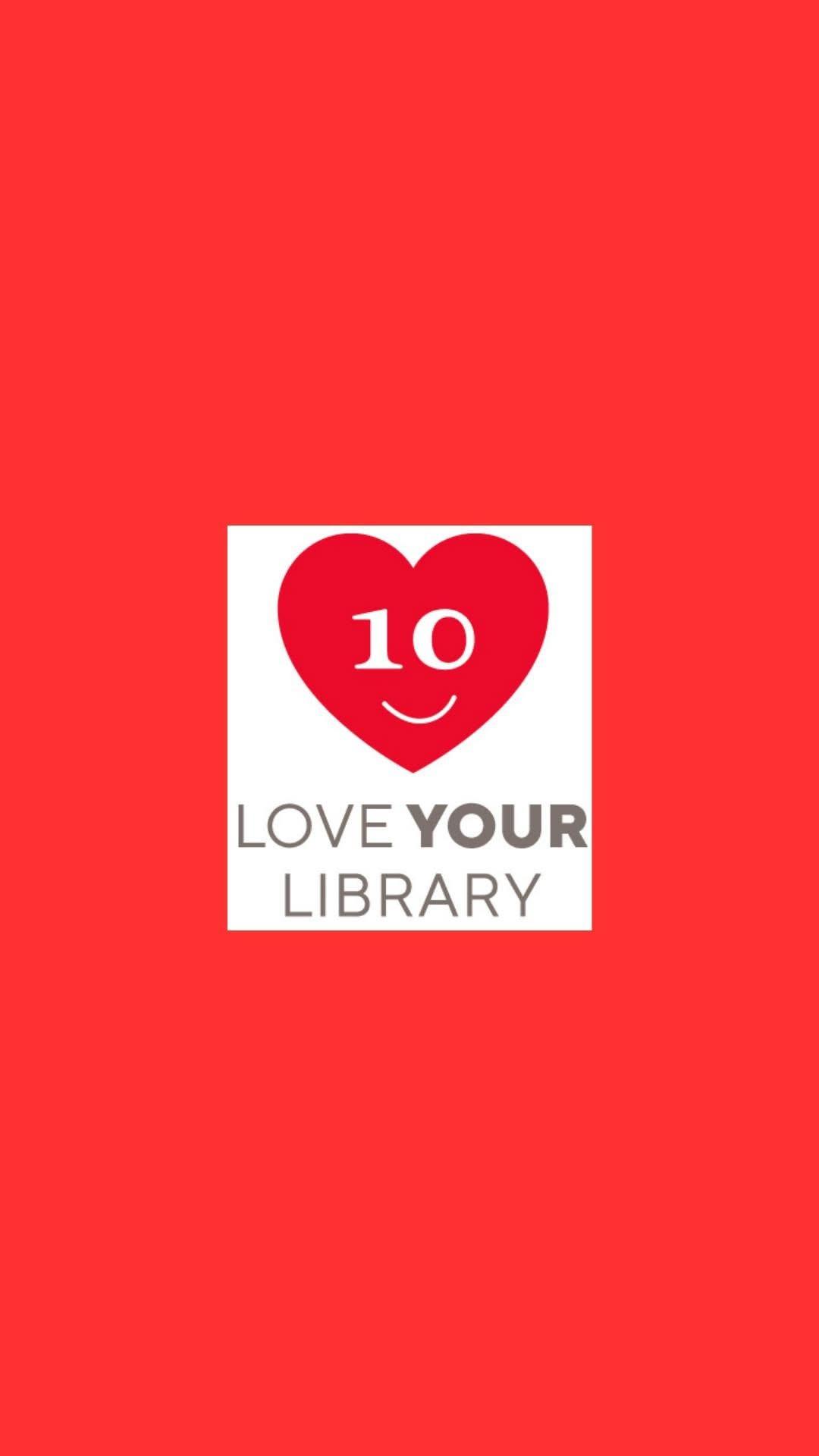 A read heart and text reading love your library